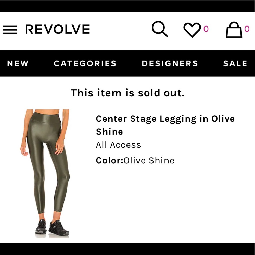 New with Tags, Bandier All Access Center Stage Legging in Olive Shine, size XL